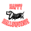 Halloween Dachshund Happy Halloweenie, white