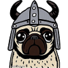 Pug viking Doodle