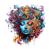 Fashionable street art woman