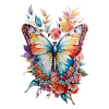 Colourful Butterfly Floral Design