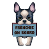 Sticker bouledogue français à bord