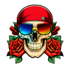 Totenkopf mit Sonnenbrille