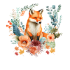 Niedlicher Rotfuchs zwischen Herbstlaub