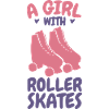 A girl with roller skates