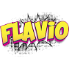 Flavio benutzerdefinierter Name Comic-Stil Pop-Art,