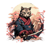 Ninja Cat Samurai Artwork