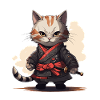 Japanese Samurai Kitty Swordplay