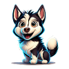 Cartoon Husky
