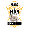 Mann mit Wolfsspitz Deutscher Spitz