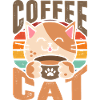 Coffee Cat Retro
