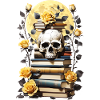 Bücherstapel mit Schädel