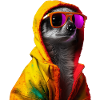 Erdmännchen mit Sonnenbrille Bunt Coole