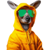 Känguru mit Sonnenbrille Beuteltier Kangaroo