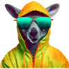 Känguru mit Sonnenbrille Beuteltier Kangaroo