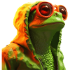 Kikker met zonnebril kleurrijke koele kikkers