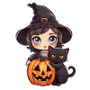 Witch Kawaii Halloween style