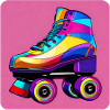 Bunter Disco Rollschuh Retro Style