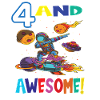4 And Awesome Birthday Astronaut