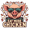 Funny pig with sunglasses