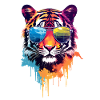 Bunter Tiger mit Sonnenbrille