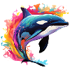 Bunter Schwertwal Orca