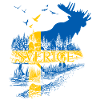 SVERIGE MOOSE DRAPEAU SUÉDOIS