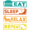 Eating, sleeping, relaxing,