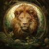 Lion glass piece in herbs