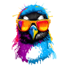 Bunter Pinguin mit Sonnenbrille