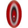 Oval auf Rot - Flamme, Leben