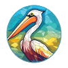Pelikan Bunte Aquarell-Tierillustration