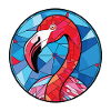 Flamingo Bunte Aquarell-Tierillustration