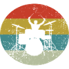 Drummer Retro Gift Drums