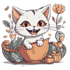 Cat in a pot
