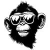Chimpanzee with sunglasses