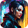 Cool Goth Cyberpunk Girl