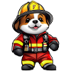 Chien mignon de pompiers
