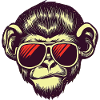 Chimpanzee with sunglasses