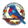 Blauer Vogel Bunte Aquarell-Tierillustration