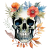Botanic Skull Art in Bloom