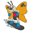Snowboardeur papillon Snowboard
