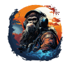 Cooler Affe mit Kopfhörer - Ape, Monkey Graphics