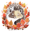Motif d’automne hérisson