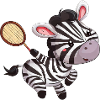 Badminton zèbre Kawaii: Badminton mignon