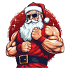 Bad Santa Santa Christmas Muscular Cool