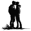 Two boys kissing