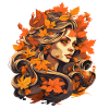 Beautiful woman with autumn foliage