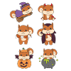 Squirrel Halloween Devil Pumpkin Vampire