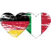 Germany Italy flag heart used