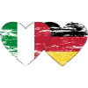 Italy Germany Flag Heart used